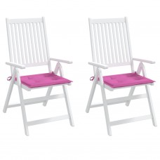 Dārza krēslu matrači, 2 gab., 50x50x3 cm, audums, rozā