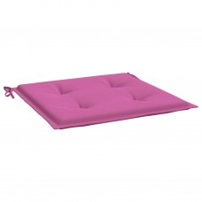Dārza krēslu matrači, 6 gab., 50x50x3 cm, audums, rozā