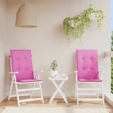 Dārza krēslu matrači, 2 gab., 120x50x3 cm, audums, rozā