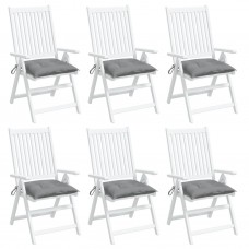Dārza krēslu spilveni, 6 gab., pelēki, 50x50x7 cm, audums