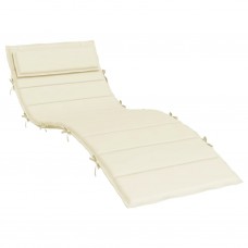 Sauļošanās krēsla matracis, 180x60x3 cm, audums, krēmkrāsas