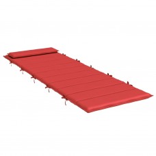 Sauļošanās krēsla matracis, 180x60x3 cm, audums, sarkans