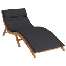 Sauļošanās krēsla matracis, 180x60x3 cm, audums, melns