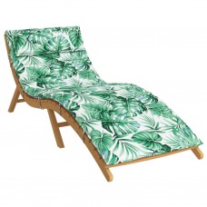 Sauļošanās krēsla matracis, 180x60x3 cm, audums, lapu apdruka