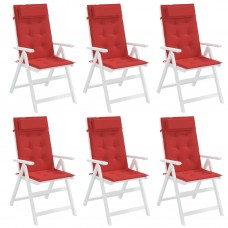 Dārza krēslu spilveni, 6 gab., sarkans oksforda audums