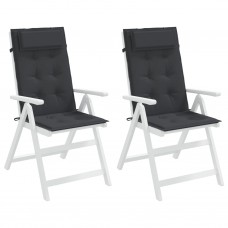 Dārza krēslu spilveni, 2 gab., melns oksforda audums