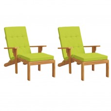 Dārza krēslu spilveni, 2 gab., oksforda audums, spilgti zaļi