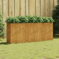 Augstā dārza puķu kaste, 200x40x80 cm, tērauds ar rūsas efektu