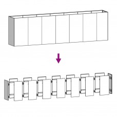 Augstā dārza puķu kaste, 280x40x40 cm, tērauds ar rūsas efektu