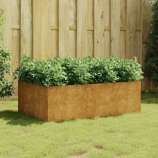 Augstā dārza puķu kaste, 120x80x40 cm, tērauds ar rūsas efektu