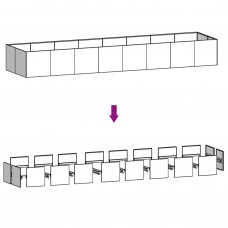 Augstā dārza puķu kaste, 360x80x40 cm, tērauds ar rūsas efektu