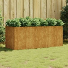 Augstā dārza puķu kaste, 200x80x80 cm, tērauds ar rūsas efektu