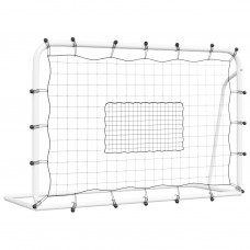 Futbola atsitienu tīkls, balts, melns, 184x61x123 cm, tērauds