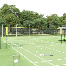 Badmintona tīkls, dzeltens un melns, 600x155 cm, pe audums