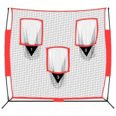 Beisbola tīkls, pārvietojams, melns un sarkans, 183x105x183 cm