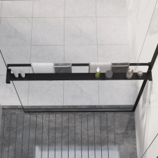 Plaukts dušas sienai, melns, 100 cm, alumīnijs