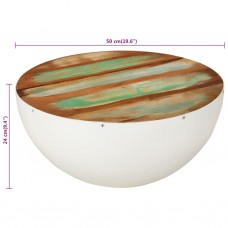 Bļodas formas kafijas galdiņš, ø50x24 cm, pārstrādāts masīvkoks