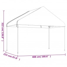 nojume ar jumtu, balta, 4,08x2,23x3,22 m , polietilēns