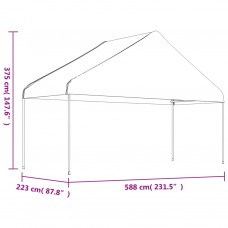 nojume ar jumtu, balta, 5,88x2,23x3,75 m , polietilēns