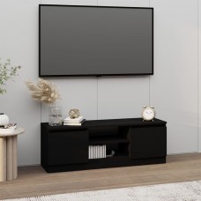 Tv skapītis ar durvīm, melns, 102x30x36 cm