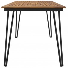 Dārza galds ar smailām kājām, 140x80x75 cm, akācijas masīvkoks