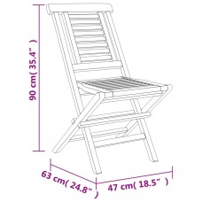 Saliekami dārza krēsli, 4 gab., 47x63x90 cm, masīvs tīkkoks