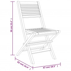 Saliekami dārza krēsli, 4 gab., 47x62x90 cm, masīvs tīkkoks