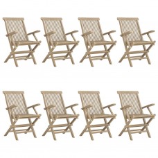 Saliekami dārza krēsli, 8 gab., 56x61x89 cm, masīvs tīkkoks
