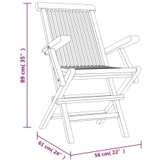 Saliekami dārza krēsli, 8 gab., 56x61x89 cm, masīvs tīkkoks