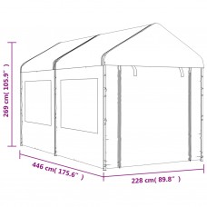 Nojume ar jumtu, balta, 4,46x2,28x2,69 m, polietilēns