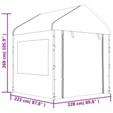 Nojume ar jumtu, balta, 4,46x2,28x2,69 m, polietilēns