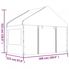 Nojume ar jumtu, balta, 8,92x4,08x3,22 m, polietilēns