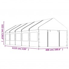 Nojume ar jumtu, balta, 11,15x4,08x3,22 m, polietilēns