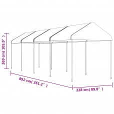 Nojume ar jumtu, balta, 8,92x2,28x2,69 m, polietilēns