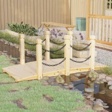 Dārza tiltiņš ar ķēdes margām, 150x67x56 cm, egles masīvkoks