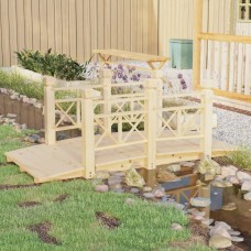 Dārza tiltiņš ar margām, 150x67x56 cm, egles masīvkoks