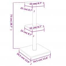 Kaķu māja ar sizala stabiem nagu asināšanai, 73 cm, pelēka