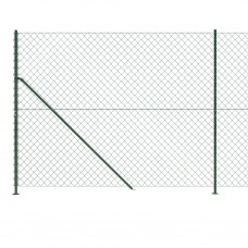 Stiepļu žogs ar atloku, 2x10 m, zaļš