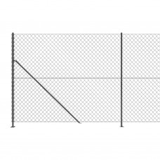 Stiepļu žogs ar atloku, 1,4x25 m, antracītpelēks