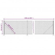 Stiepļu žogs ar atloku, 1,1x25 m, sudrabains