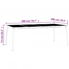 Dārza galds, antracītpelēks, 200x100x72 cm, tērauda siets
