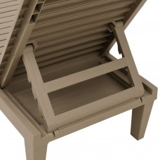 Sauļošanās krēsls, gaiši brūns, 155x58x83 cm, polipropilēns