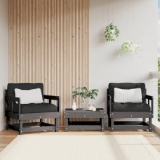 Dārza krēsli ar matračiem, 2 gab., pelēks priedes masīvkoks