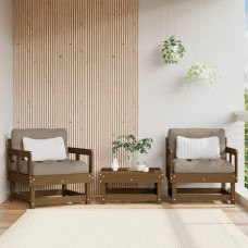 Dārza krēsli ar matračiem, 2 gb., medus brūns priedes masīvkoks