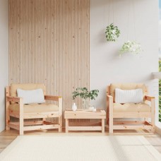 Dārza krēsli ar matračiem, 2 gab., priedes masīvkoks