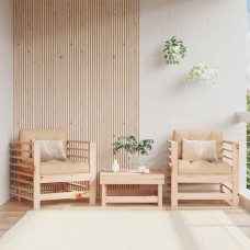 Dārza krēsli ar matračiem, 2 gab., priedes masīvkoks