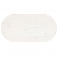 Galda virsma, balta, 110x55x2,5 cm, priedes masīvkoks, ovāla
