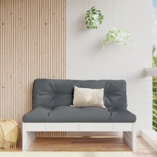 Dārza vidējais dīvāns, balts, 120x80 cm, priedes masīvkoks