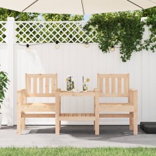 Dārza sols ar galdiņu, divvietīgs, priedes masīvkoks