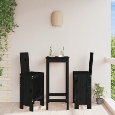 Bāra krēsli, 2 gab., melni, 40x42x120 cm, priedes masīvkoks